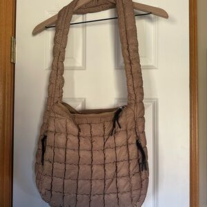 Amazon Quilted Shoulder Bag in Taupe